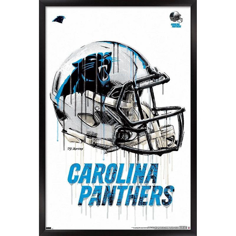 Carolina Panthers 24.25'' x 35.75'' Framed Helmet Poster