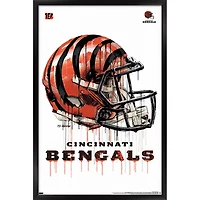 Cincinnati Bengals 24.25'' x 35.75'' Framed Helmet Poster