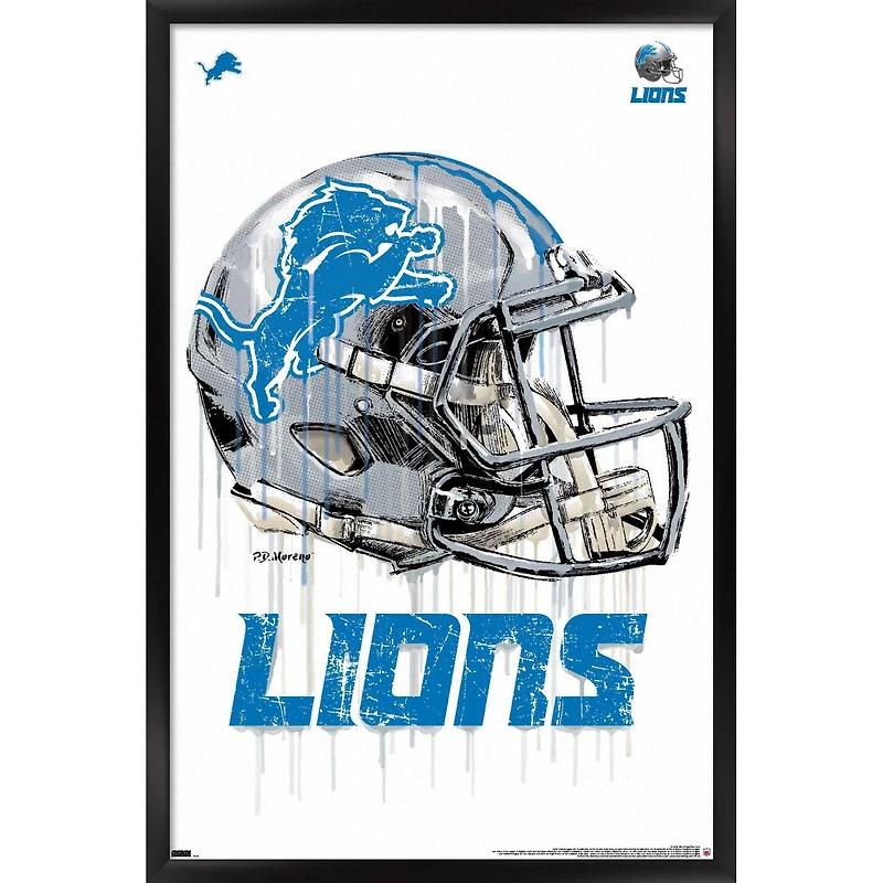 Detroit Lions 24.25'' x 35.75'' Framed Helmet Poster