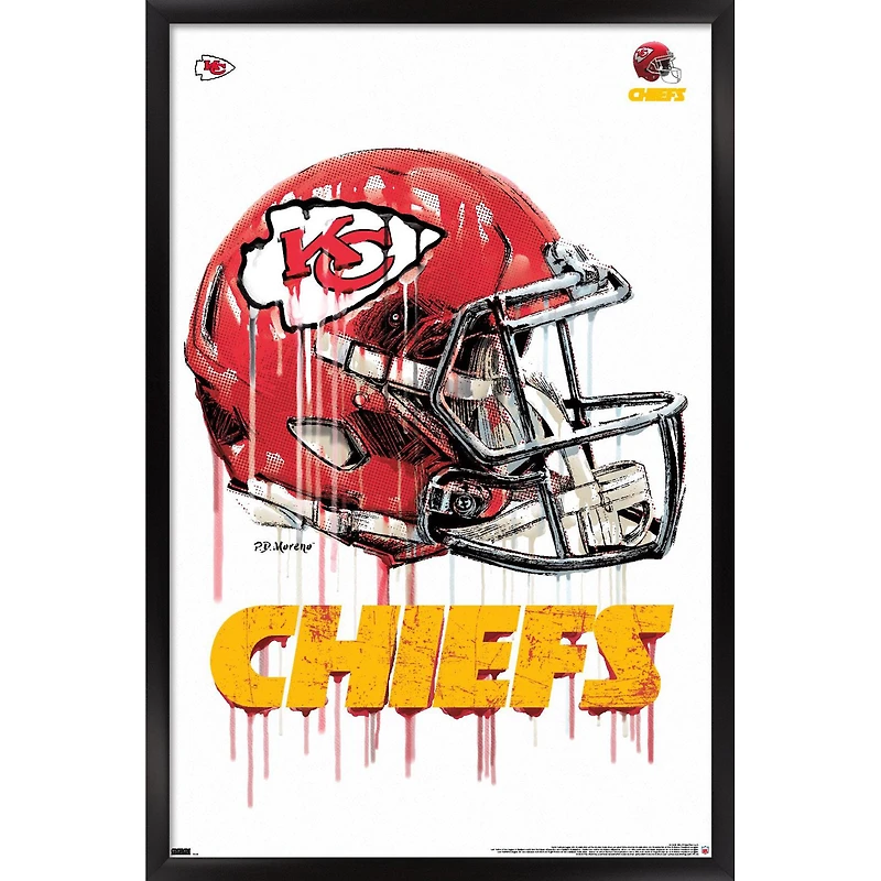 Kansas City Chiefs 24.25'' x 35.75'' Framed Helmet Poster
