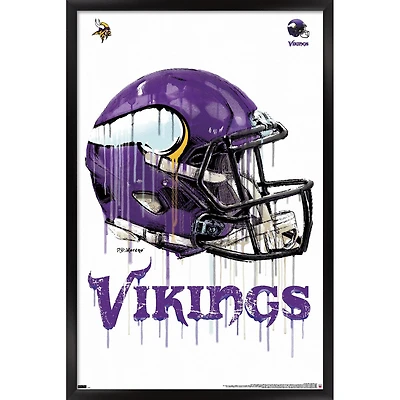 Minnesota Vikings 24.25'' x 35.75'' Framed Helmet Poster