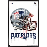 New England Patriots 24.25'' x 35.75'' Framed Helmet Poster