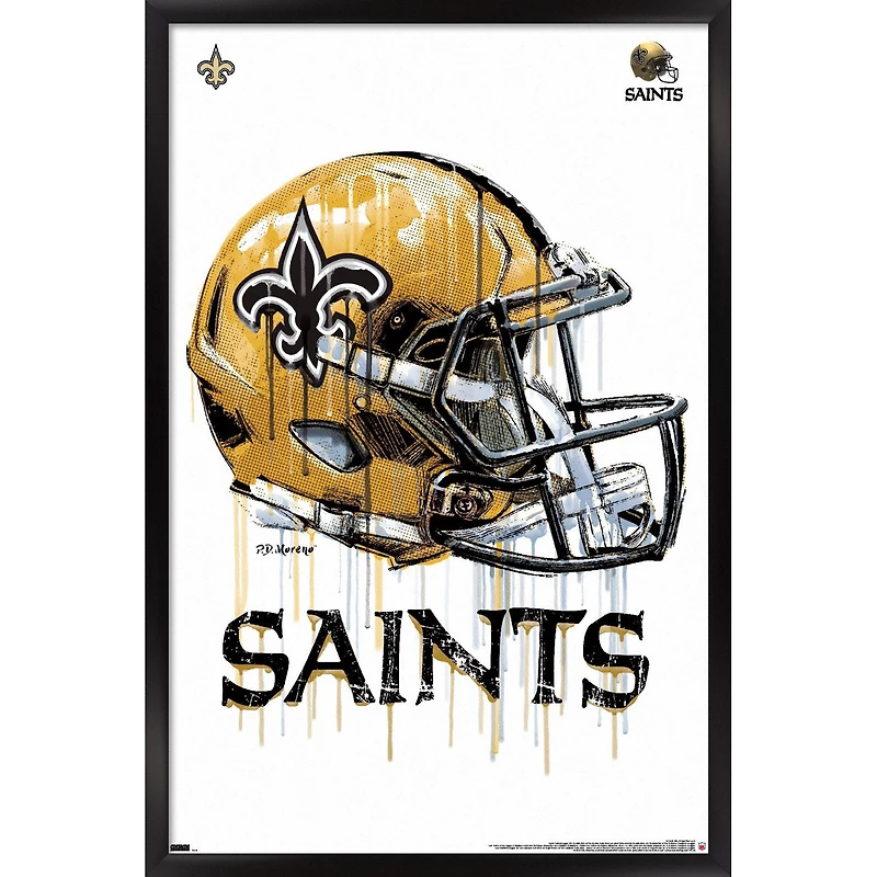 New Orleans Saints 24.25'' x 35.75'' Framed Helmet Poster