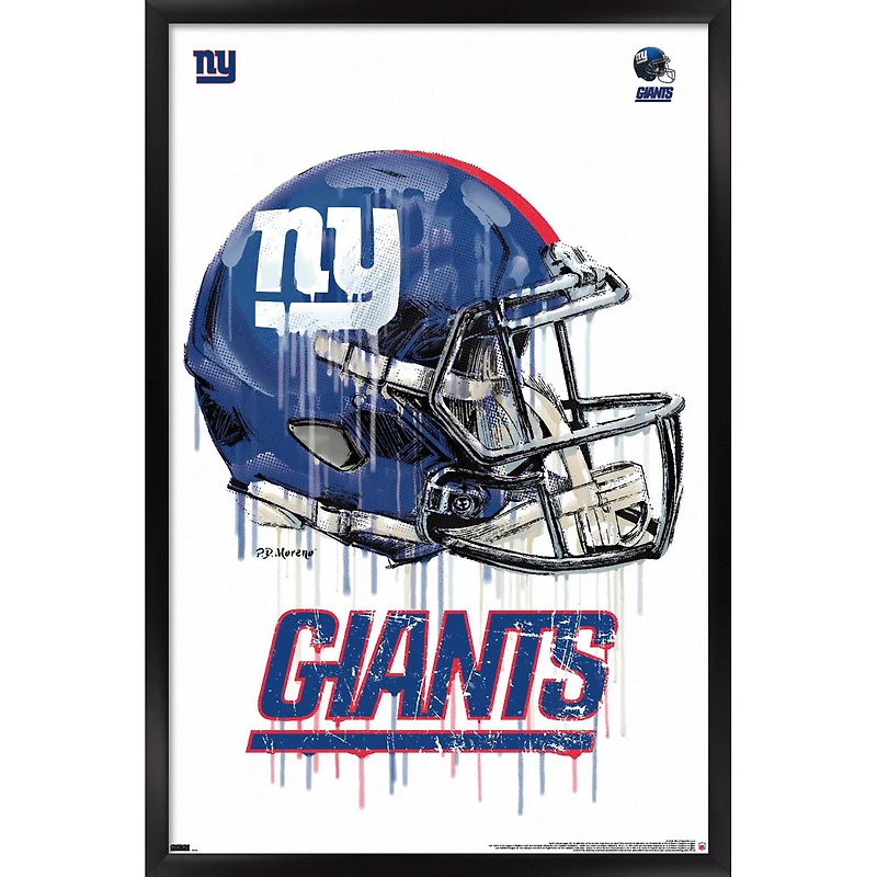 New York Giants 24.25'' x 35.75'' Framed Helmet Poster