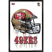 San Francisco 49ers 24.25'' x 35.75'' Framed Helmet Poster