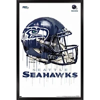 Seattle Seahawks 24.25'' x 35.75'' Framed Helmet Poster