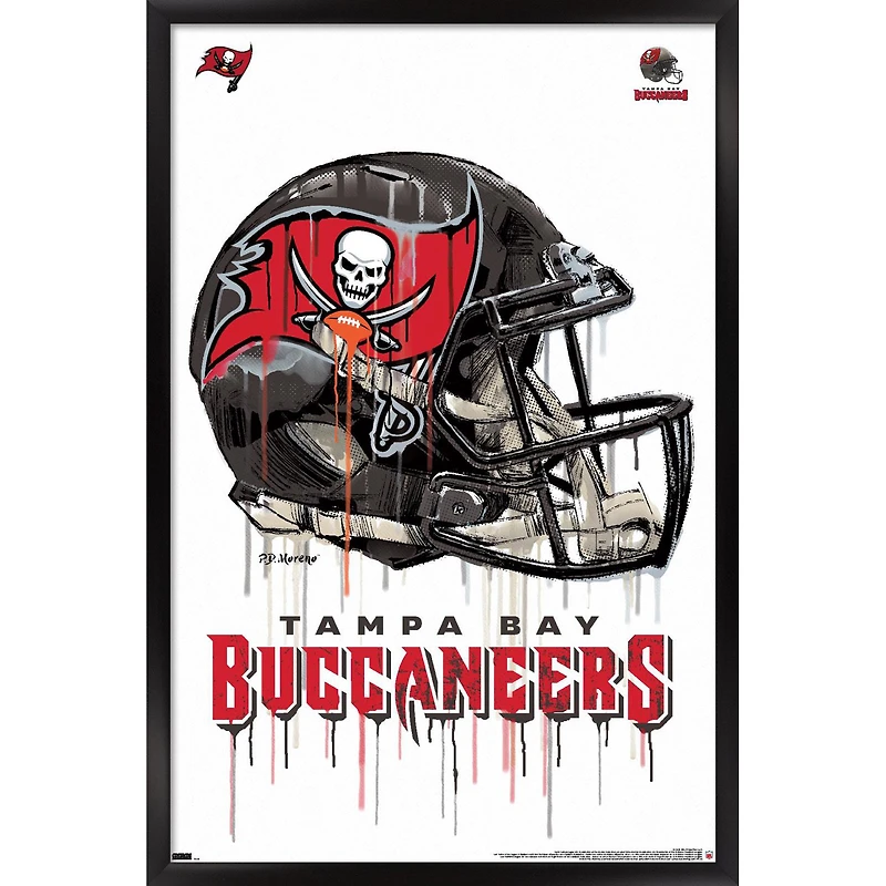 Tampa Bay Buccaneers 24.25'' x 35.75'' Framed Helmet Poster