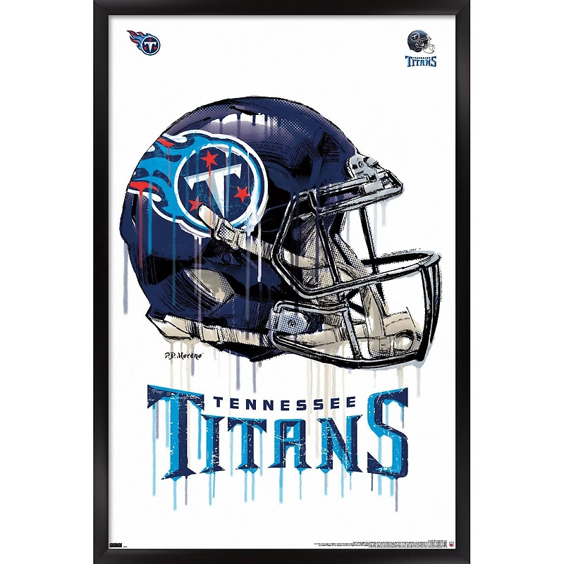 Tennessee Titans 24.25'' x 35.75'' Framed Helmet Poster