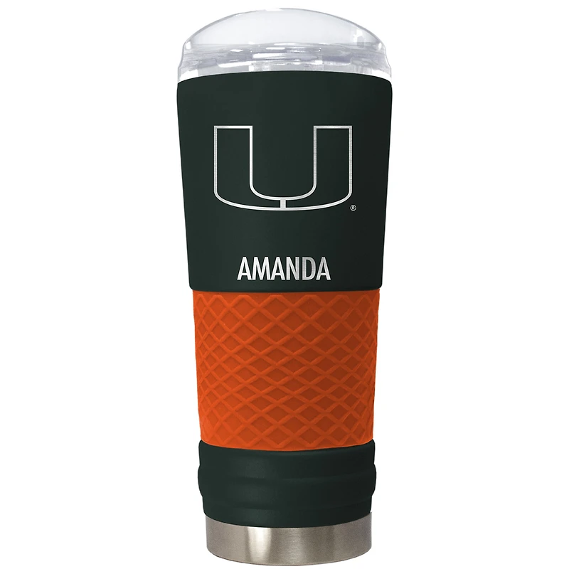Miami Hurricanes 24oz. Personalized Team Color Draft Tumbler