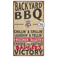 Wisconsin Badgers 11'' x 20'' Indoor/Outdoor BBQ Sign