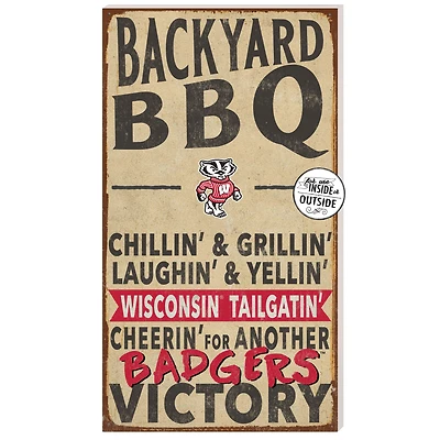 Wisconsin Badgers 11'' x 20'' Indoor/Outdoor BBQ Sign