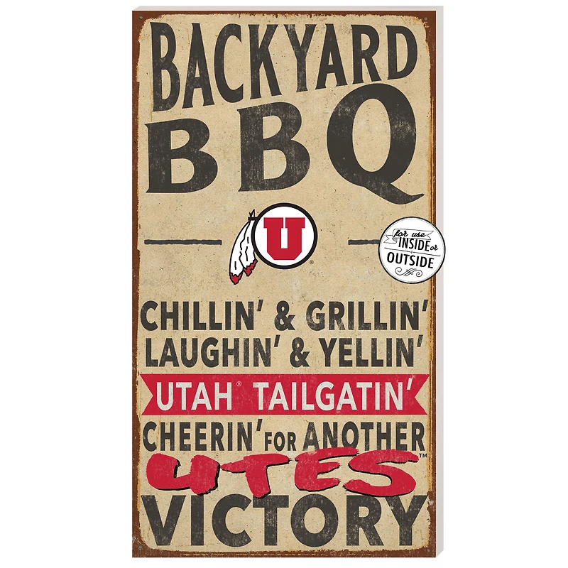 Utah Utes 11'' x 20'' Indoor/Outdoor BBQ Sign