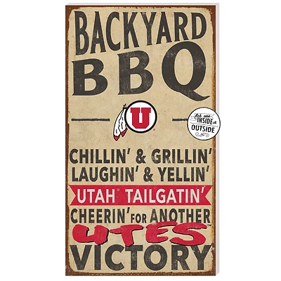 Utah Utes 11'' x 20'' Indoor/Outdoor BBQ Sign