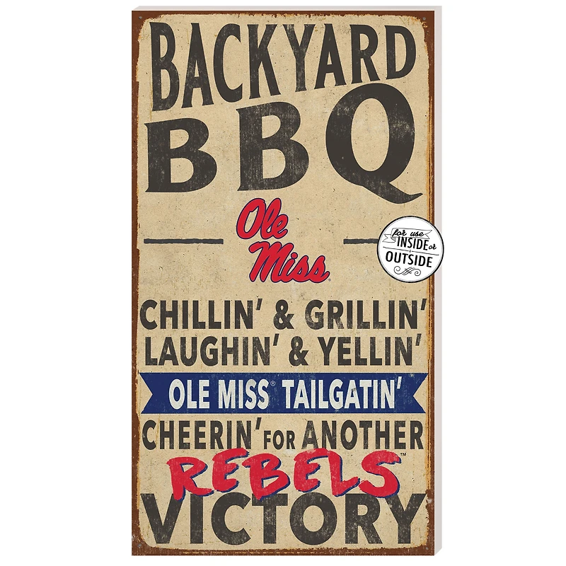 Ole Miss Rebels 11'' x 20'' Indoor/Outdoor BBQ Sign