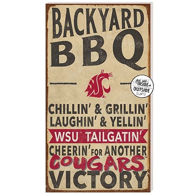 Washington State Cougars 11'' x 20'' Indoor/Outdoor BBQ Sign