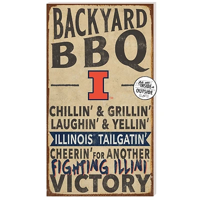 Illinois Fighting Illini 11'' x 20'' Indoor/Outdoor BBQ Sign