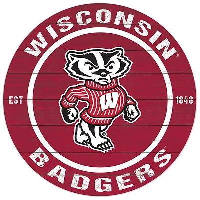 Wisconsin Badgers 20'' x 20'' Indoor/Outdoor Circle Sign