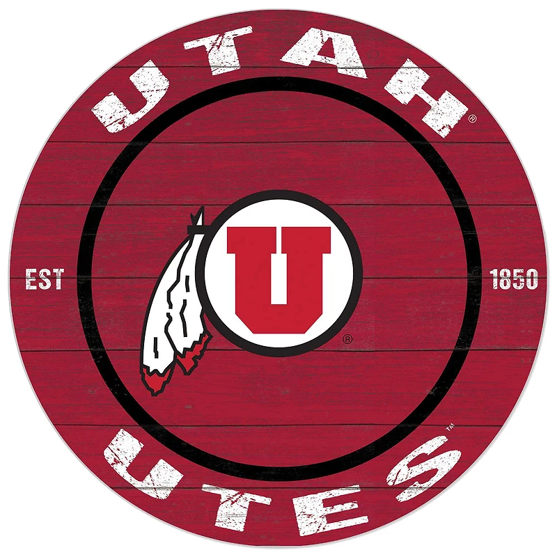Utah Utes 20'' x 20'' Indoor/Outdoor Circle Sign