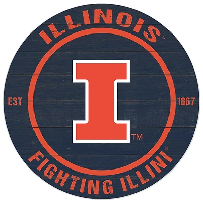 Illinois Fighting Illini 20'' x 20'' Indoor/Outdoor Circle Sign