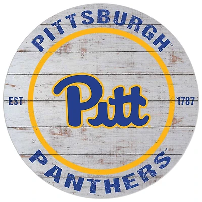 Pitt Panthers 20'' x 20'' Indoor/Outdoor Weathered Circle Sign