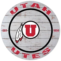 Utah Utes 20'' x 20'' Indoor/Outdoor Weathered Circle Sign