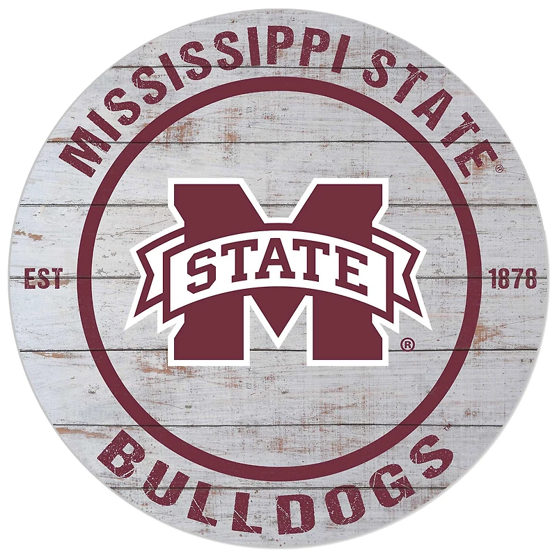 Mississippi State Bulldogs 20'' x 20'' Indoor/Outdoor Weathered Circle Sign