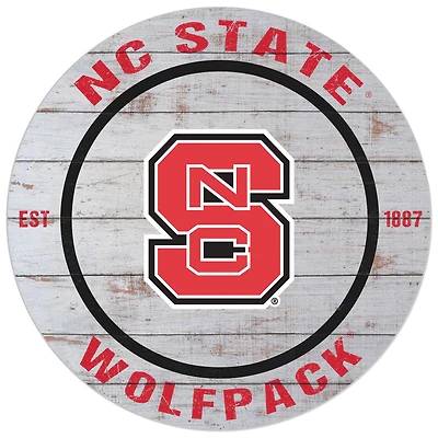 NC State Wolfpack 20'' x 20'' Indoor/Outdoor Weathered Circle Sign