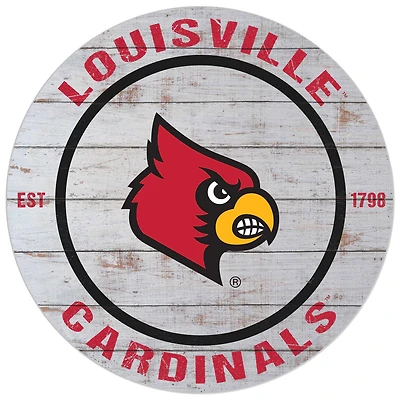 Louisville Cardinals 20'' x 20'' Indoor/Outdoor Weathered Circle Sign