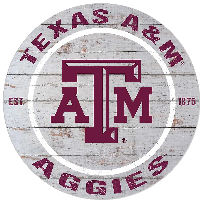 Texas A&M Aggies 20'' x 20'' Indoor/Outdoor Weathered Circle Sign