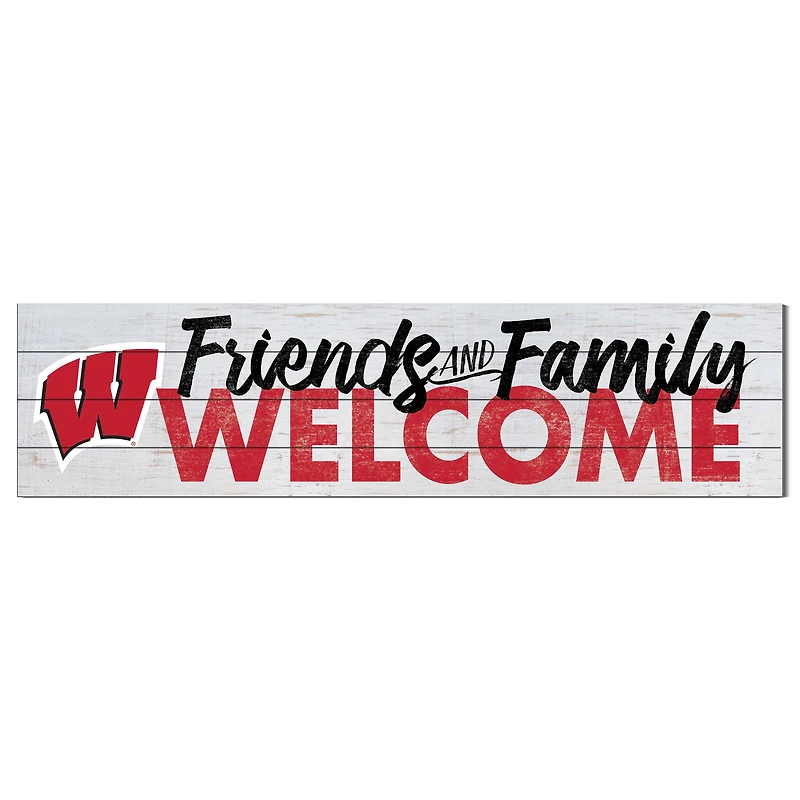 Wisconsin Badgers 10'' x 40'' Friends & Family Welcome Sign
