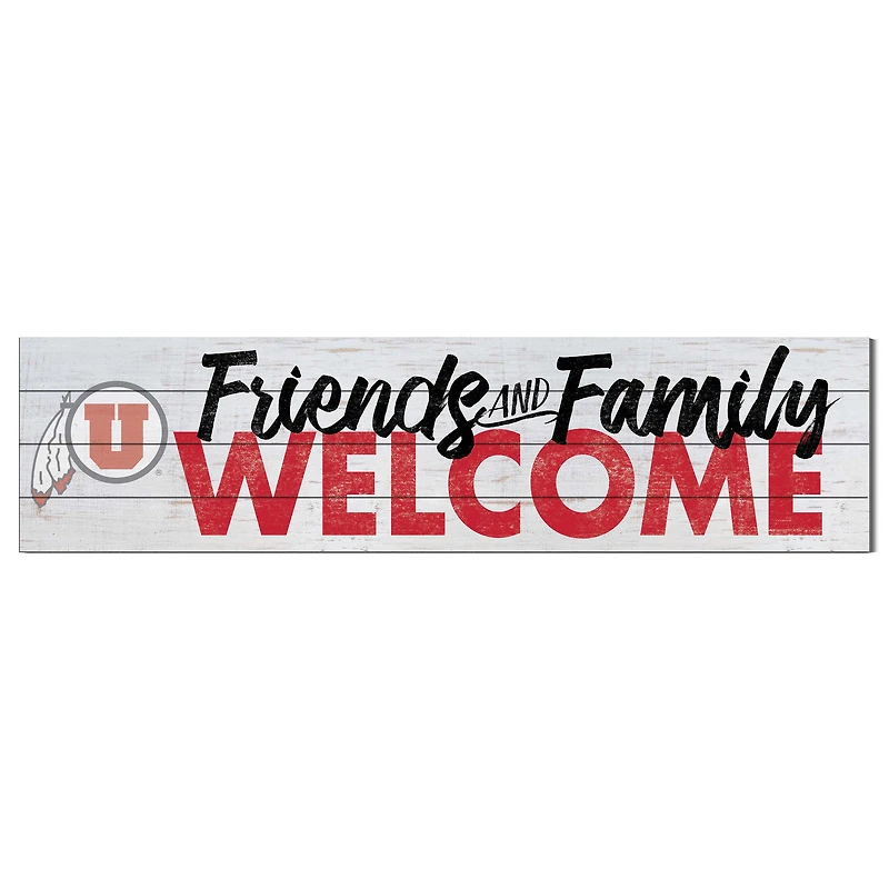 Utah Utes 10'' x 40'' Friends & Family Welcome Sign