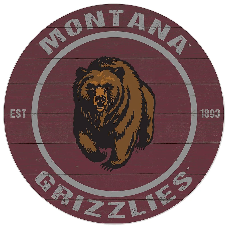 Montana Grizzlies 20'' x 20'' Indoor/Outdoor Circle Sign