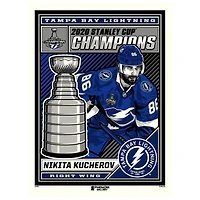 Phenom Gallery Nikita Kucherov Tampa Bay Lightning 2020 Stanley Cup Champions 18'' x 24'' Serigraph Limited Edition Art Print