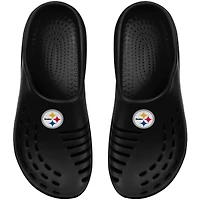 Youth FOCO Black Pittsburgh Steelers Sunny Day Clogs
