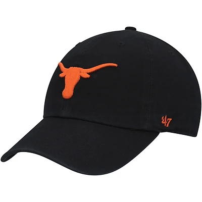 Men's '47 Black Texas Longhorns Clean Up Adjustable Hat