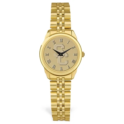 Women's Gold USC Trojans Medallion Rolled Link Bracelet Wristwatch