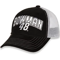 Women's Hendrick Motorsports Team Collection Black/White Alex Bowman Name & Number Adjustable Hat