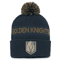 Men's Fanatics Gray/Gold Vegas Golden Knights 2022 NHL Draft Authentic Pro Cuffed Knit Hat with Pom