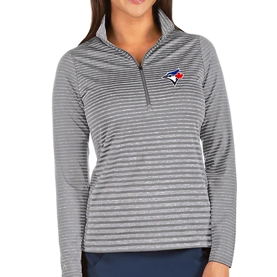 Women's Antigua Heathered Gray Toronto Blue Jays Pace Half-Zip Pullover Jacket