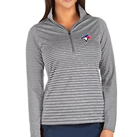 Women's Antigua Heathered Gray Toronto Blue Jays Pace Half-Zip Pullover Jacket