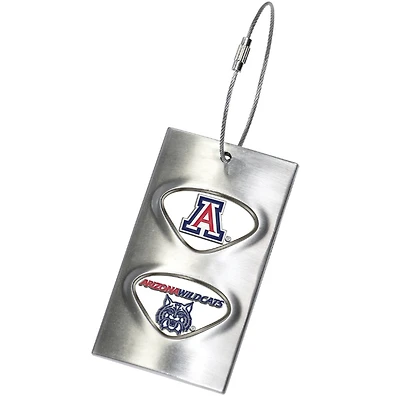Silver Arizona Wildcats 3.5'' x 2'' Bag Tag
