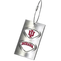 Silver Indiana Hoosiers 3.5'' x 2'' Bag Tag