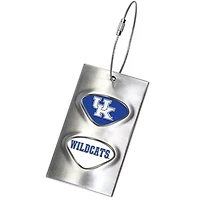Silver Kentucky Wildcats 3.5'' x 2'' Bag Tag