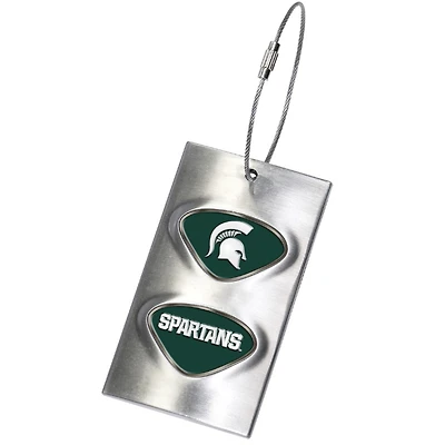Silver Michigan State Spartans 3.5'' x 2'' Bag Tag