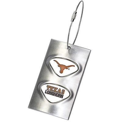 Silver Texas Longhorns 3.5'' x 2'' Bag Tag