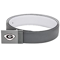 Gray Georgia Bulldogs Reversible Leather Belt