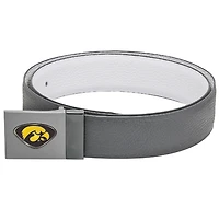 Gray Iowa Hawkeyes Reversible Leather Belt