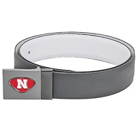 Gray Nebraska Huskers Reversible Leather Belt