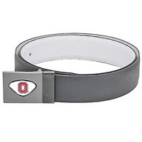 Gray Ohio State Buckeyes Reversible Leather Belt
