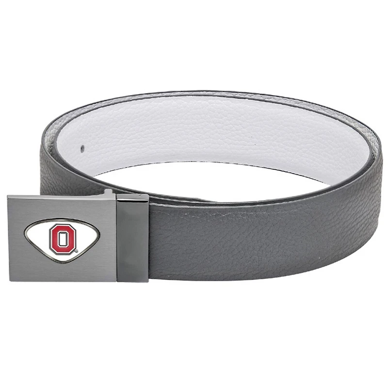 Gray Ohio State Buckeyes Reversible Leather Belt